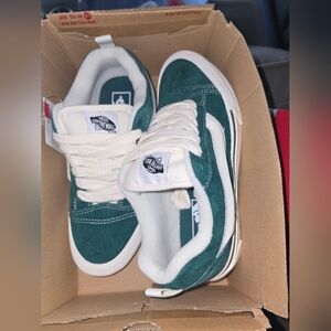 Vans Knu Skool Teal and White Sneakers